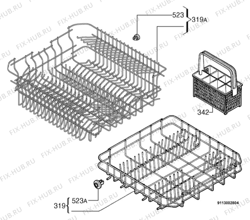 Взрыв-схема посудомоечной машины Acec LVI470B - Схема узла Basket 160